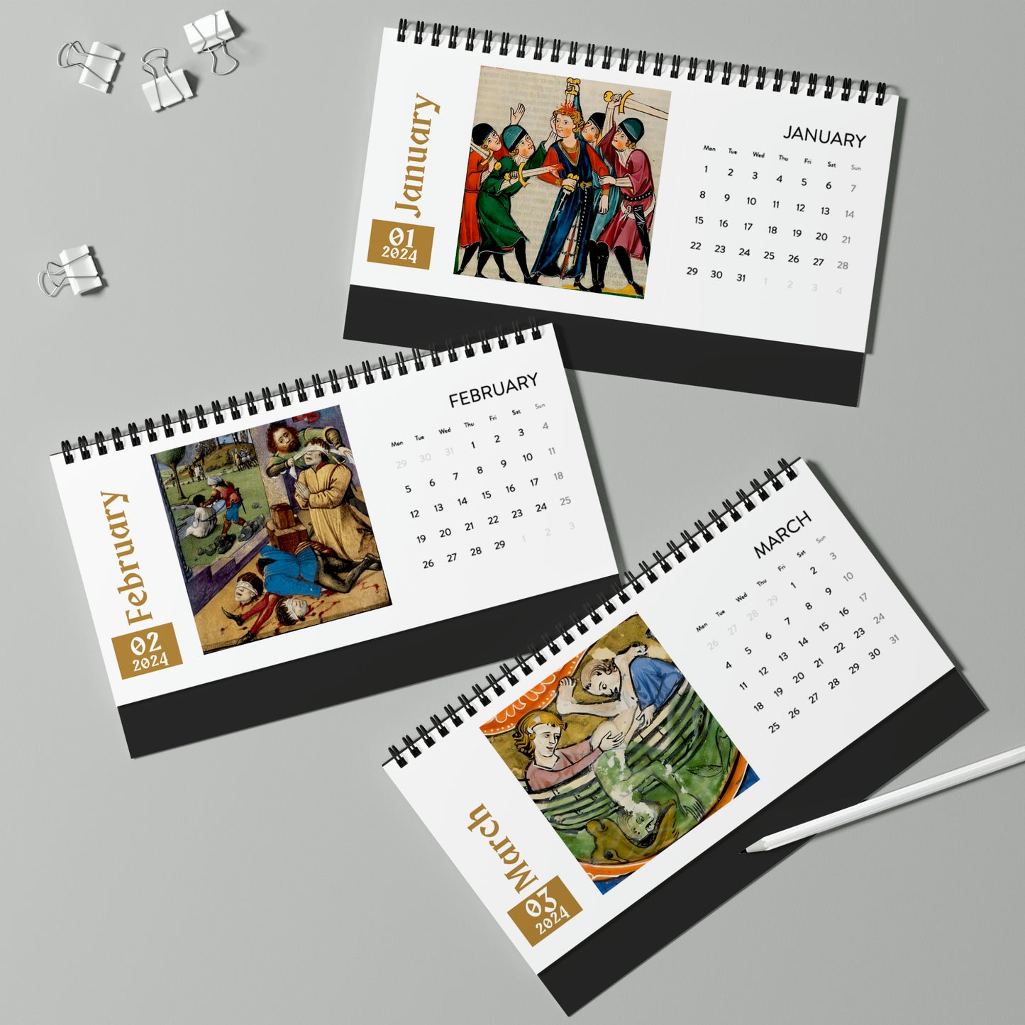 Medieval Mayhem Desk Calendar (2024)